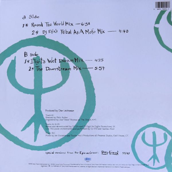 Image of Back Cover of 12" - VG/VG - DEEP FOREST, Sweet Lullaby (Epic; 49 74919, US 1993, Picture Sleeve, Limited Edition), ,  - 2346326S