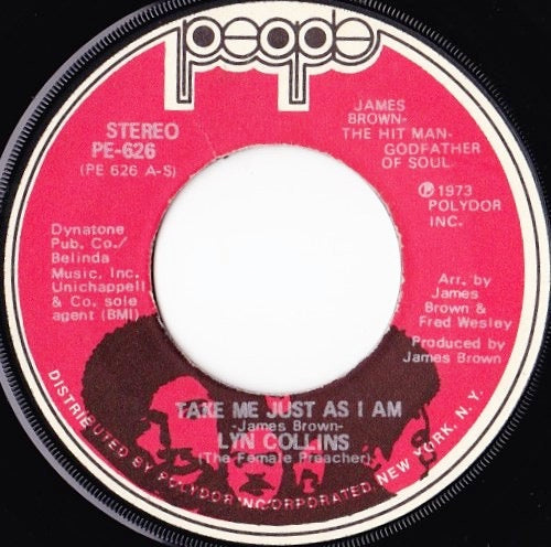 Image of Front Cover of 7" - /VG+ - LYN COLLINS, Take Me Just As I Am / People Make The World A Better Place (People; PE-626, US 1973), ,  - 2826121E