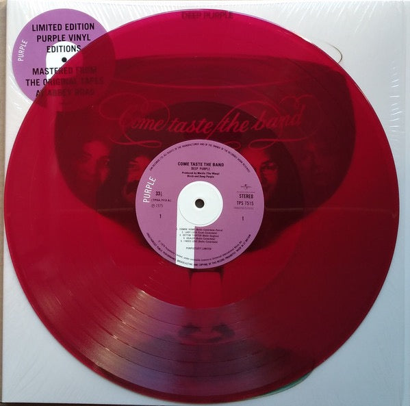 Image of Label Cover of 2714059C: LP - DEEP PURPLE, Come Taste The Band (Purple Records; TPSA 7515, Europe 2018 Reissue, Gatefold, Inner, Purple Vinyl)   EX/VG+