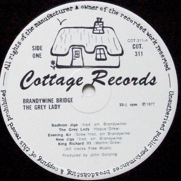 Image of Label Cover of 2714125C: LP - BRANDYWINE BRIDGE, The Grey Lady (Cottage Records; COT.311, UK 1977) Sleeve has been cut along the top. Reverse is signed by the band.   G/VG