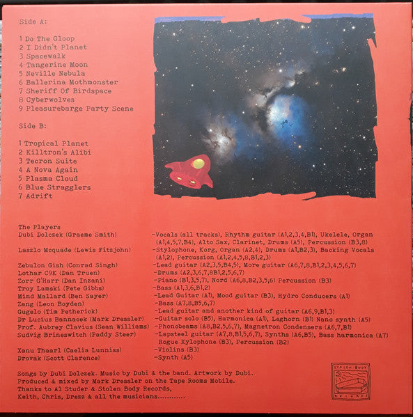 Image of Back Cover of 2724121E: LP - DUBI DOLCZEK, Dubi In Space Part 2: Voyage To The Cat's Paw Nebula (Stolen Body Records; none, UK 2019, Orange and Purple Vinyl)   VG+/VG+