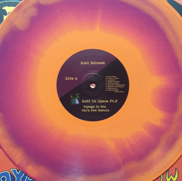 Image of Label Cover of 2724121E: LP - DUBI DOLCZEK, Dubi In Space Part 2: Voyage To The Cat's Paw Nebula (Stolen Body Records; none, UK 2019, Orange and Purple Vinyl)   VG+/VG+