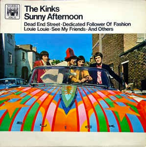 Image of Front Cover of 2344098S: LP - THE KINKS, Sunny Afternoon (Marble Arch; MAL716, UK 1967, Laminated Flipback Sleeve, Mono) Edge and Ring Wear, water damage to bottom of back cover  G+/VG