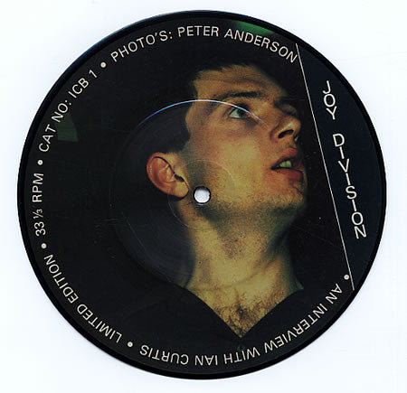 Image of Front Cover of 2724265E: 7 - JOY DIVISION, An Interview With Ian Curtis (; ICB 1, UK 1984, Picture Disc)   /G+