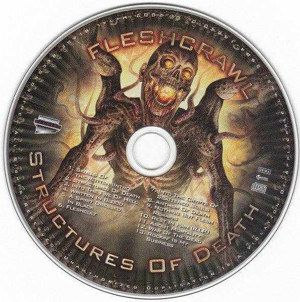 Image of Label Cover of 2754061S: CD - FLESHCRAWL, Structures Of Death (Metal Blade Records; 3984-14640-0, Germany 2007, Booklet)   VG+/VG+