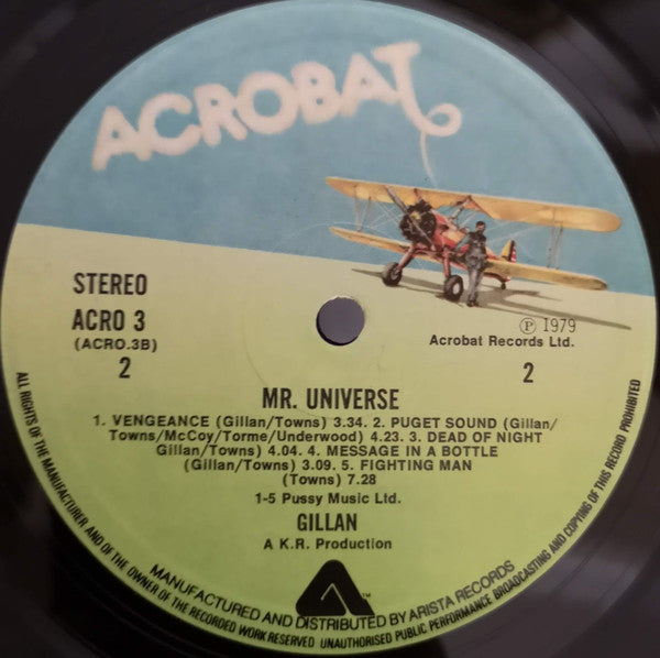 Image of Label Cover of 2714260C: LP - GILLAN, Mr. Universe (Acrobat Records; ACRO 3, UK 1979)   VG+/VG+