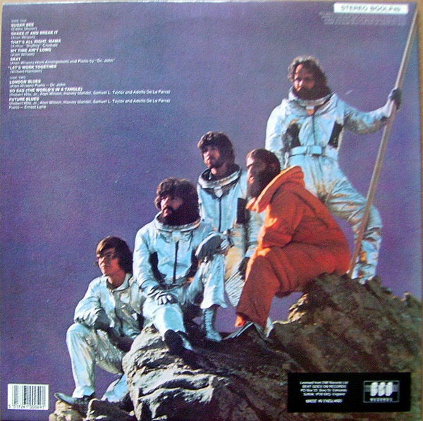 Image of Back Cover of 2714251C: LP - CANNED HEAT, Future Blues (BGO Records; BGOLP49, UK 1989 Reissue, Gatefold) Strong VG+, Clean copy all round  VG+/VG+