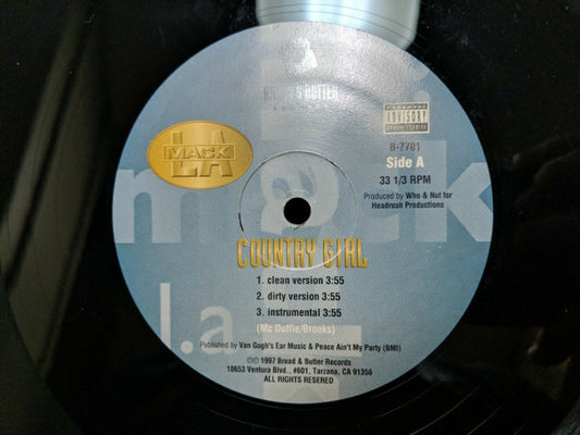 Image of Front Cover of 2724311E: LP - LA MACK, Country Girl/Still Helluva (Bread Butter Records; B-7701, US 1997, Plain Sleeve)   /VG+