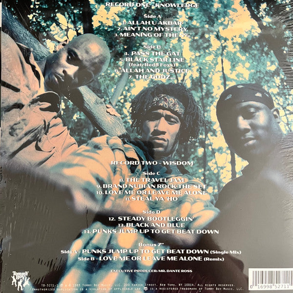 Image of Back Cover of 4214373C: 2xLP - BRAND NUBIAN, In God We Trust (30th Anniversary) (Tommy Boy; TB-5271-1,  2023 Reissue, 2 Inners, With 7", 30th anniversary, Remastered) Stickered shrink  VG+/VG+