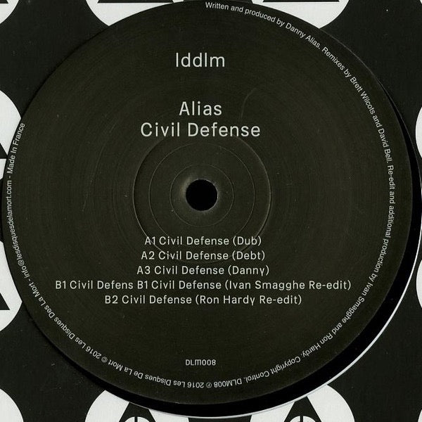 Image of Back Cover of 2714352C: 12" - ALIAS, Civil Defense (Les Disques De La Mort ; DLM008, UK 2016, Company Sleeve)   VG+/VG+