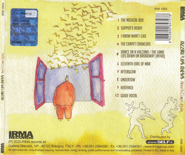 Image of Back Cover of 2734024E: CD - GAZZARA, Here It Comes Again (Gazzara Plays Genesis) (Irma Records; IRM 1854, Italy 2020)   VG+/VG+