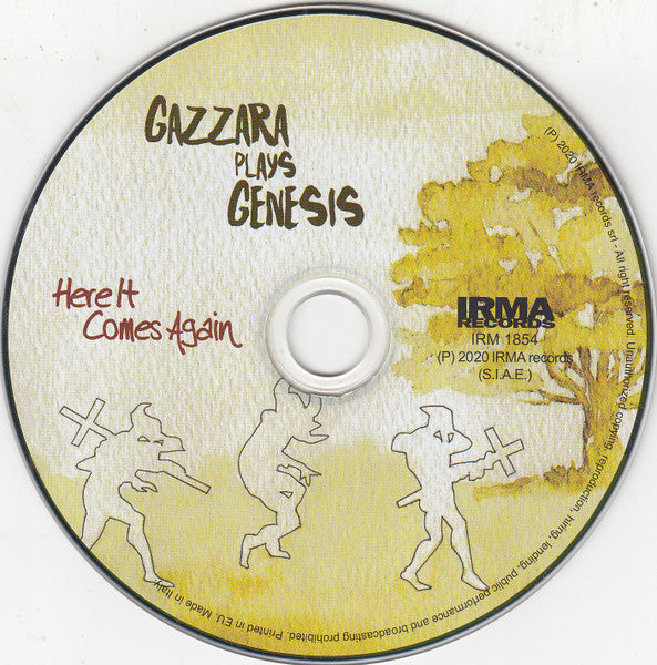 Image of Label Cover of 2734024E: CD - GAZZARA, Here It Comes Again (Gazzara Plays Genesis) (Irma Records; IRM 1854, Italy 2020)   VG+/VG+