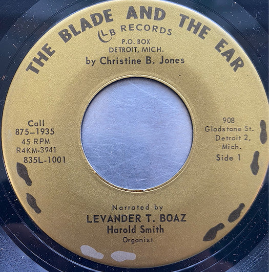 Image of Front Cover of 2724241E: 7" - CHRISTINE B. JONES / HAROLD SMITH AND THE MAJESTIC SINGERS, The Blade and the Ear/The Freedom Song (LB ; R4KM-3941-1, US 1960s, Plain Sleeve) Strong VG+  /VG+