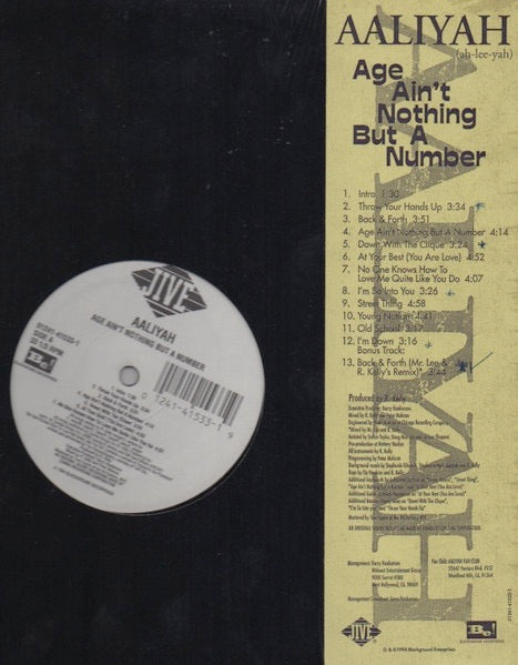Image of Front Cover of LP - VG/VG - AALIYAH, Age Ain't Nothing But A Number (Jive; 01241-41533-1, US 1994, Stickered Plastic Sleeve), Light marks only. Still in stickered shrink.,  - 3716435C