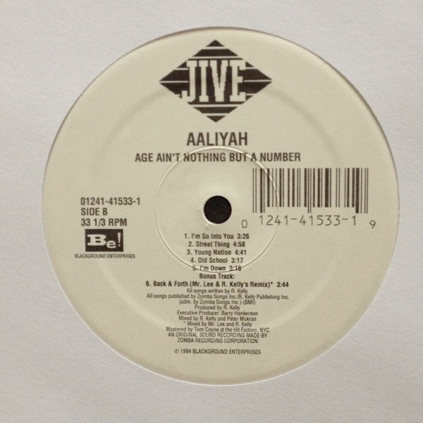 Image of Label Cover of LP - VG/VG - AALIYAH, Age Ain't Nothing But A Number (Jive; 01241-41533-1, US 1994, Stickered Plastic Sleeve), Light marks only. Still in stickered shrink.,  - 3716435C