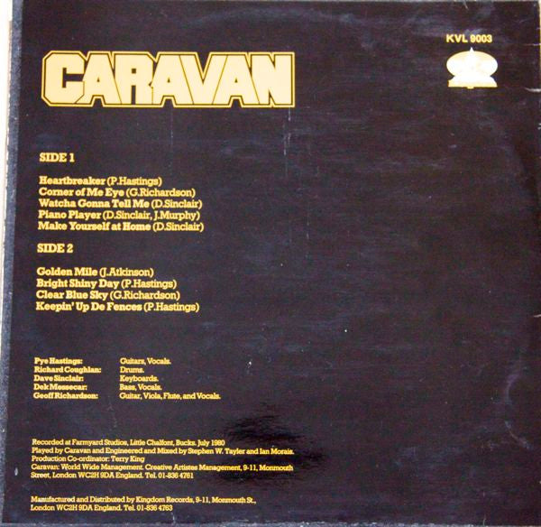 Image of Back Cover of 2824292E: LP - CARAVAN, The Album (Kingdom Records ; KVL 9003, UK 1980, Laminated Sleeve) Strong VG+, Sleeve Creased  VG/VG+