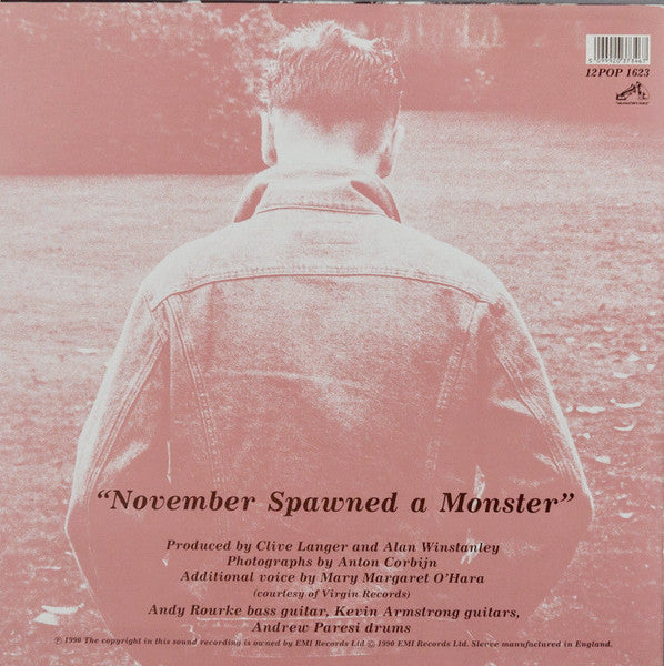 Image of Back Cover of 4414273C: 12" - MORRISSEY, November Spawned A Monster (His Master's Voice; 12POP 1623, UK 1990, Picture Sleeve) Edge wear.  VG/VG+