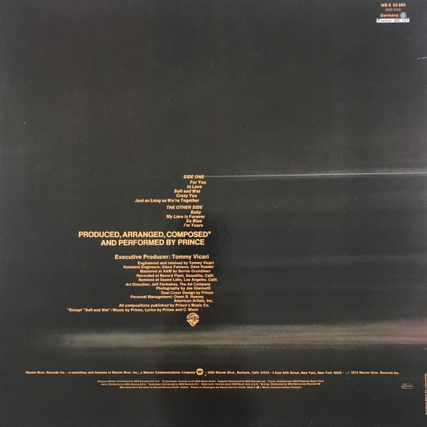Image of Back Cover of LP - VG/VG - PRINCE, For You (Warner Bros; WB K 56 989, Germany 1984 Reissue, Inner), Lots of very fine marks to a-side. Edge wear to sleeve,  - 4316488C