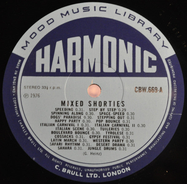 Image of Label Cover of 2844180S: LP - G. HEINZ* - E. ILLIN*, Mixed Shorties (Harmonic; CBW 669, UK 1976) Ring Wear, Small Sticker Residue on Sleeve  VG/VG+