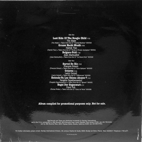 Image of Back Cover of 2844287S: LP - VARIOUS, The E.G.G. Sampler (Egg; HS 71, France 1978, Promo, Laminated Sleeve) Edge and Ring Wear  VG/VG