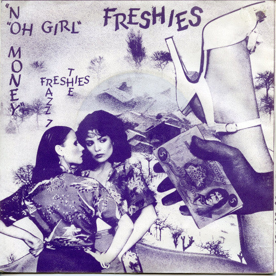 Image of Front Cover of 2824183E: 7" - THE FRESHIES, Oh Girl / No Money (Razz Records; RAZZ 7, UK 1980, Photocopy Pasted Onto Card Sleeve, Insert) Strong VG  VG+/VG