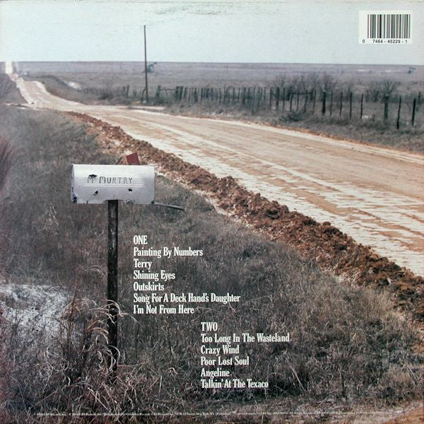 Image of Back Cover of 2824427E: LP - JAMES MCMURTRY, Too Long In The Wasteland (Columbia; FC 45229, US 1989, Inner)   VG+/VG