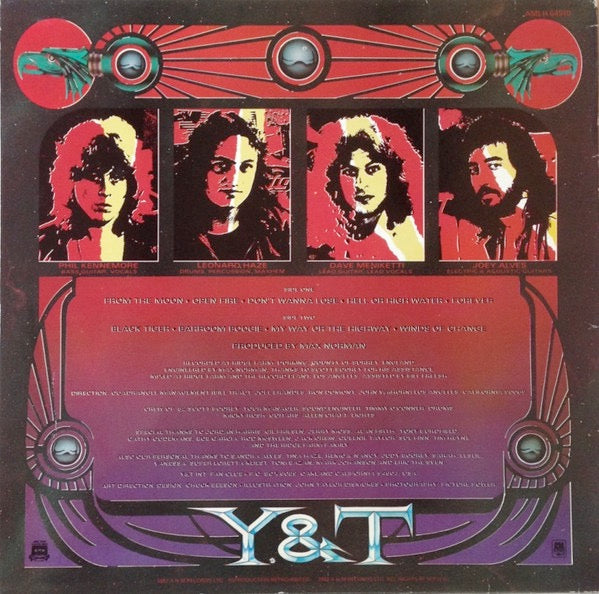 Image of Back Cover of 2914010C: LP - Y&T, Black Tiger (A&M Records; AMLH 64910, UK 1982) A few light marks, A bit of edge wear  VG/VG