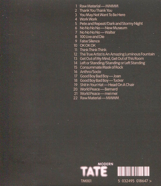 Image of Back Cover of 2954000S: CD - BRUCE NAUMAN, Raw Materials (Tate Modern; TM001, UK 2004)   EX/M