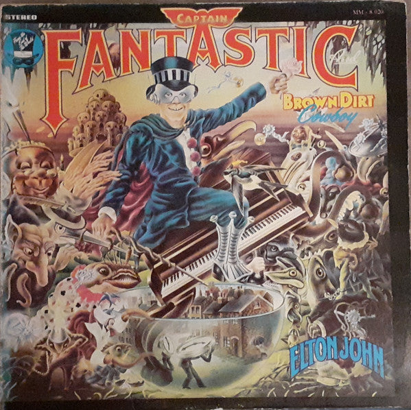 Image of Front Cover of 2824438E: LP - ELTON JOHN, Captain Fantastic And The Brown Dirt Cowboy (DJM Records; MM-8020, Portugal 1980 Reissue, Gatefold)   VG/VG