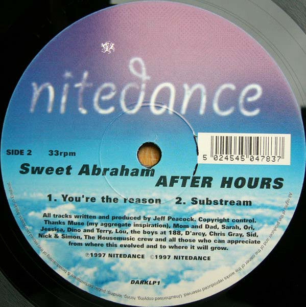 Image of Back Cover of 2824382E: 2x12" - SWEET ABRAHAM, After Hours (Nitedance Records; DARKLP1, UK 1997, Plain Sleeve) Close to EX.  /VG+