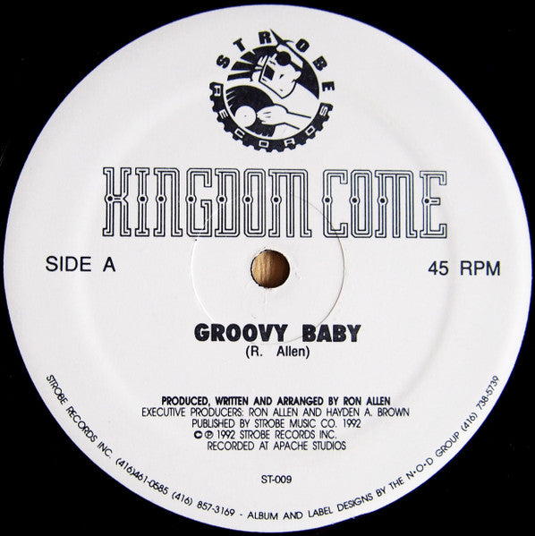 Image of Label Cover of 12" - VG+/VG - KINGDOM COME, Groovy Baby / Jungle Bliss (Strobe Records; ST-009, US 1992, Picture Sleeve), Light marks across both sides and some minor crackle at quieter moments., Fantastic early 90's US Deep House. Mastered & Cut at NSC - Detroit. - 2246037S