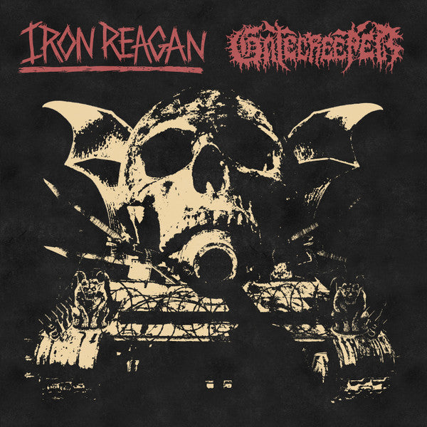 Image of Front Cover of 2944017S: 10" - IRON REAGAN / GATECREEPER, Iron Reagan / Gatecreeper (Relapse Records; RR7391, US 2018, Insert, Clear Vinyl, Ltd to 100, Only available to friends of the band and label) Sticker damage to area approx 1" x 2" on top right of front cover  VG+/VG+