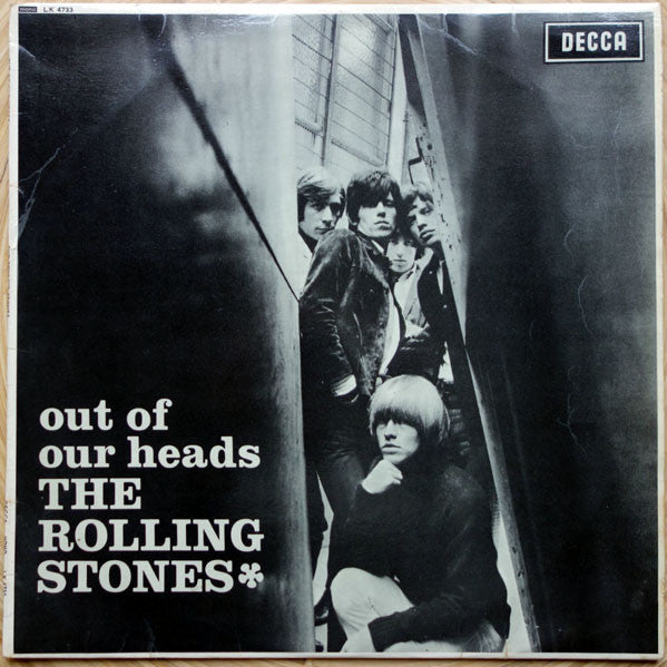 Image of Front Cover of LP - VG/G+ - THE ROLLING STONES, Out Of Our Heads (Decca; LK 4733, UK 1965, Laminated Front Sleeve, Mono), Surface noise, hairlines, scuffs, slightly dished. Visually a VG, plays like a G+. Creasing, discolouration, ring and edge wear.,  - 1746146S