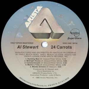 Image of Label Cover of 2914199C: LP - AL STEWART, 24 Carrots (Nautilus Recordings; NR34, US 1980, Insert, Half-Speed Mastered Nautilus Superdisc) With Nautilus merch sheet. Edge wear, small top seam split.  VG/VG+