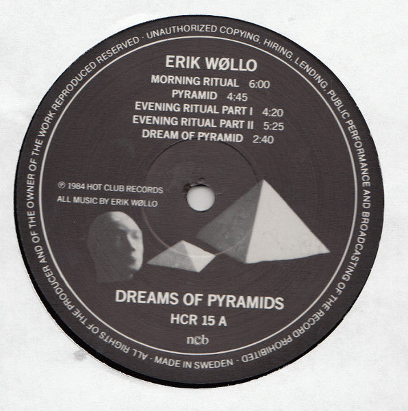 Image of Label Cover of 2944163S: LP - ERIK W LLO, Dreams Of Pyramids (Hot Club Records; HCR 15, Norway 1984)   VG/VG+