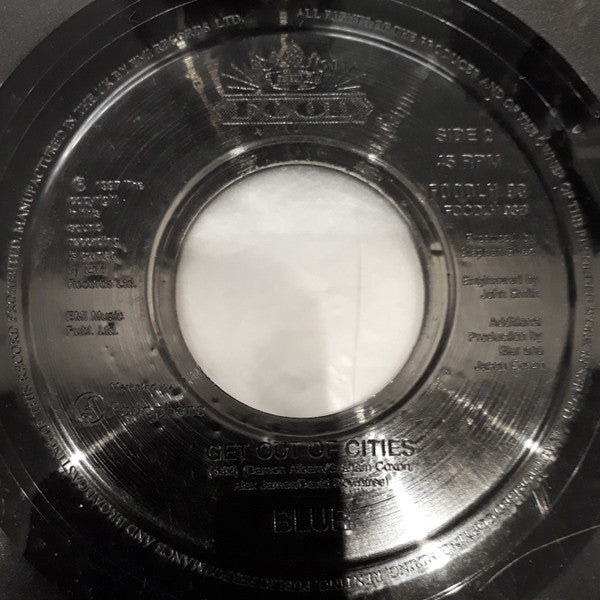 Image of Back Cover of 4715385C: 7" - BLUR, Song 2 / Get Out Of Cities (Food Large Centre; FOODLH 93, UK 1997, Jukebox Title Strips, Jukebox) Light marks and hairlines only, Plays fine, 2 Nice perforated title strips  /G+