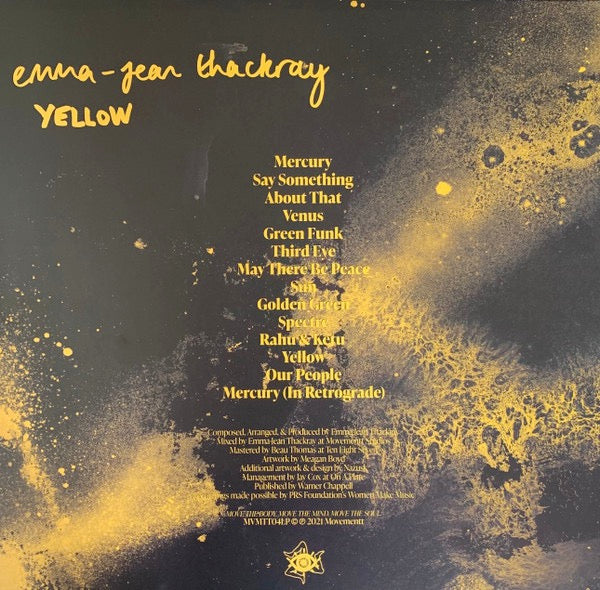 Image of Back Cover of 2914147C: 2xLP - EMMA-JEAN THACKRAY, Yellow (Movementt; MVMTT04LPY, UK 2021, Gatefold, Yellow Vinyl)   VG+/VG+