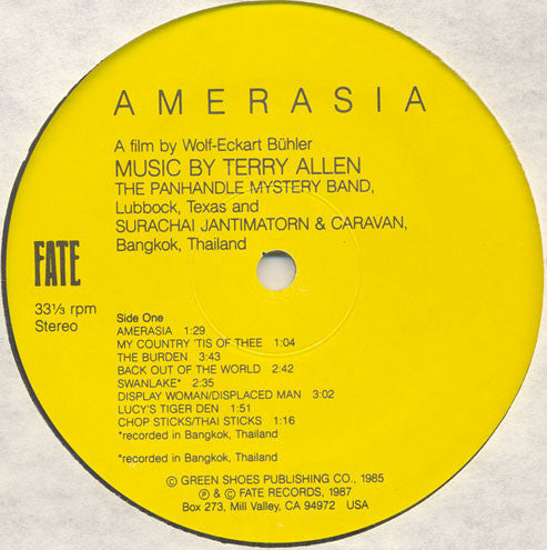 Image of Label Cover of 2944209S: LP - TERRY ALLEN, Amerasia (Fate Records; none, US 1987, Insert)   VG/VG+