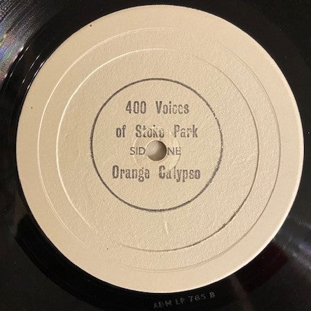 Image of Label Cover of 2924215E: 10" LP - 400 VOICES OF STOKE PARK, Orange Calypso (Deroy Sound Service ; ADM LP 785, UK 1972, Stamped White Labels, Hand Painted Sleeve, No Insert) "1974" Written On Rear Sleeve  VG/VG