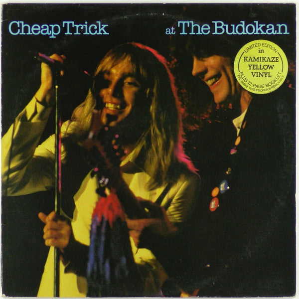 Image of Front Cover of 4214198C: 12" - CHEAP TRICK, At The Budokan (Epic; S EPC 86083, UK 1978, Hype Stickered Sleeve, Booklet, Transparent Gold/Yellow Vinyl) Light edge and ring wear.  VG/VG+