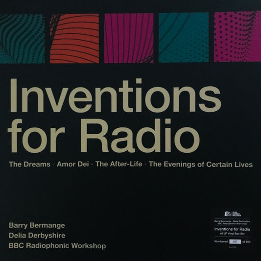 Image of Front Cover of 2914238C: 6xLP - BARRY BERMANGE, DELIA DERBYSHIRE, BBC RADIOPHONIC WORKSHOP, Inventions For Radio (Silva Screen; SILLP1598, UK 2023, Box Set, Booklet, Limited Edition of 500) SEALED. Limited edition number 050.  EX/M