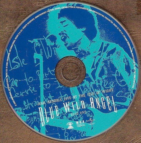 Image of Label Cover of 3xCD - VG+/VG+ - JIMI HENDRIX, Blue Wild Angel: Jimi Hendrix Live At The Isle Of Wight (Experience Hendrix; 0600753016169, Europe 2008, Clamshell Box Set, 3 Inners & Booket), ,  - 3316567C