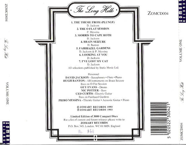 Image of Back Cover of 2954052S: CD - THE LONG HELLO, The Long Hello (Zomart Records; ZOMCD004, UK 1993)   VG/EX