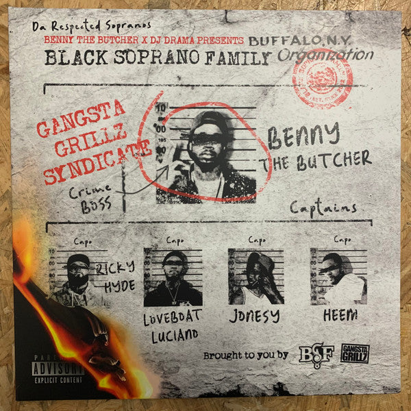 Image of Front Cover of 2924363E: LP - BENNY THE BUTCHER, DJ DRAMA, The Respected Sopranos (Tuff Kong Records; TKR165, Italy 2021, Picture Sleeve)   EX/VG+