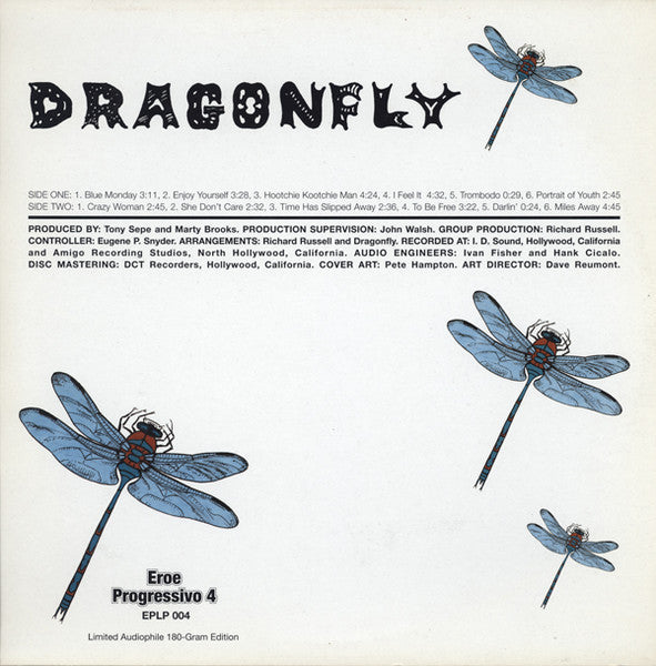 Image of Back Cover of 2924399E: LP - DRAGONFLY, Dragonfly (Eroe Progressivo; EPLP004, Spain 2002)   VG+/VG+