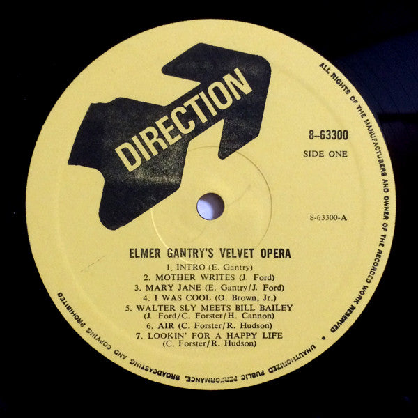 Image of Label Cover of 2924401E: LP - ELMER GANTRY'S VELVET OPERA, Elmer Gantry's Velvet Opera (Direction; 8-63300, UK , Probably unofficial)   VG/VG