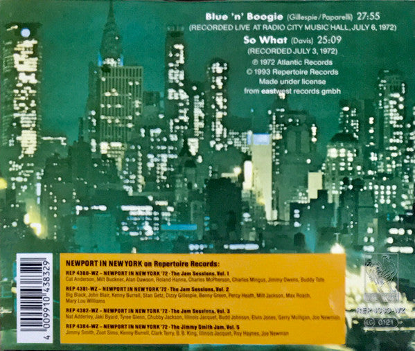 Image of Back Cover of 3034011E: CD - VARIOUS, Newport In New York '72 - The Jam Sessions, Vol 4 (Atlantic; REP 4383-WZ, Germany 1993, Jewel Case)   VG+/VG+