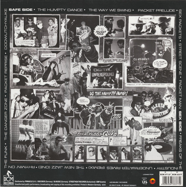 Image of Back Cover of LP - VG/VG+ - DIGITAL UNDERGROUND, Sex Packets (BCM; BCM377LP, UK 1990, Inner), Wear on edges of sleeve. Sticker residue & ringwear on sleeve.,  - 3946204S