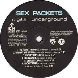 Image of Label Cover of LP - VG/VG+ - DIGITAL UNDERGROUND, Sex Packets (BCM; BCM377LP, UK 1990, Inner), Wear on edges of sleeve. Sticker residue & ringwear on sleeve.,  - 3946204S