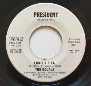 Image of Back Cover of 3014044C: 7" - THE EQUALS, Softly, Softly / Lonely Rita (President Records; PT 109, US 1968, Promo, Plain sleeve) Marks on vinyl.  /G+